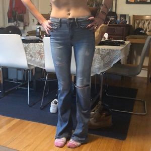 Hollister Bell Bottoms - Medium Wash - size 0R